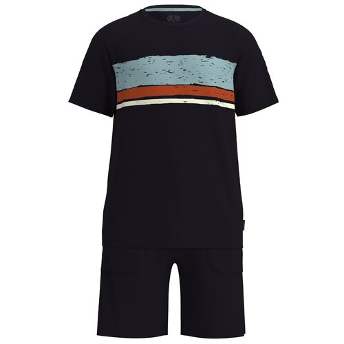 Ceceba Heren Shortama – 100% Katoen – Donkerblauw met Print