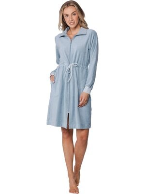 Pastunette Badjas met Rits – Stone Blue – 100 cm – Extra Zacht