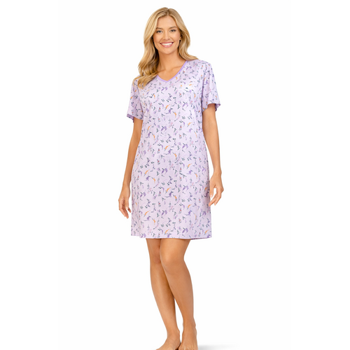 Comtessa Dames nachthemd mauve - bloemen
