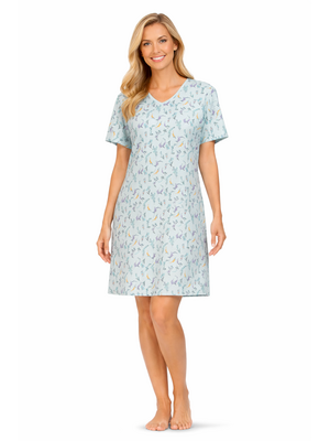 Comtessa Dames nachthemd sky blue - bloemen