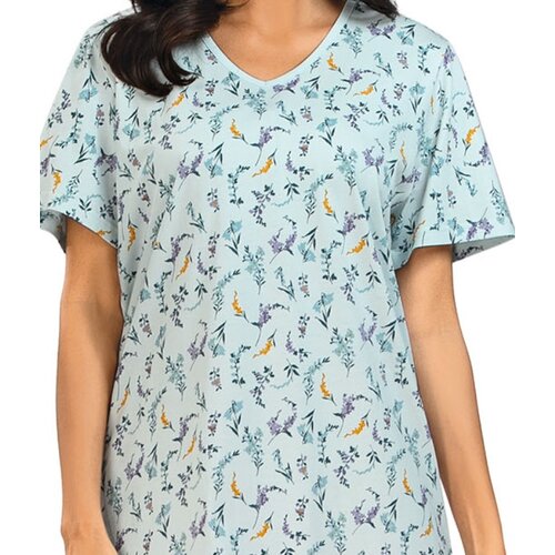 Comtessa Dames nachthemd sky blue - bloemen