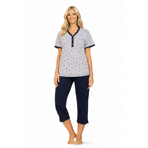 Comtessa Dames Pyjama – Gestreept – 7/8 Broek – 100% Katoen