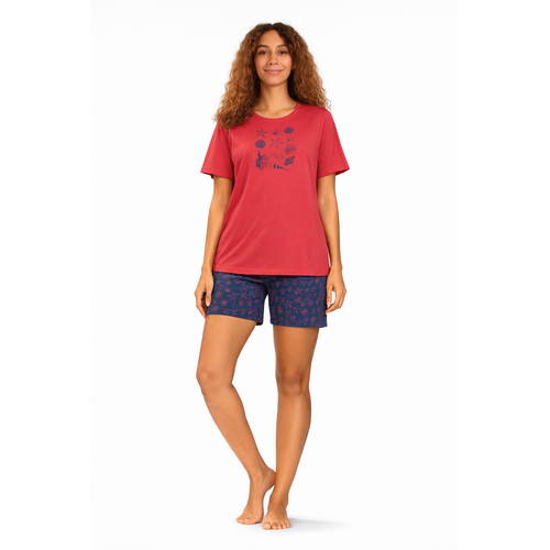 Comtessa Dames shortama katoen - rood