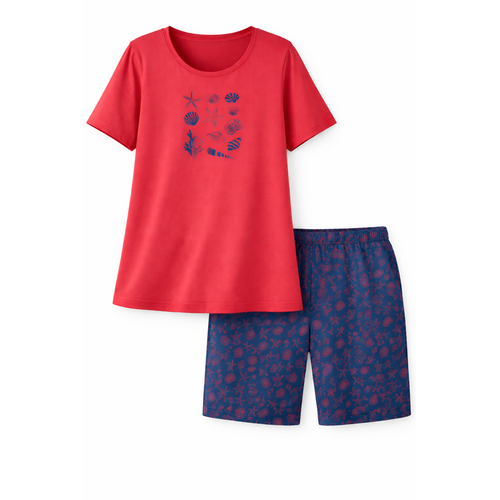 Comtessa Dames shortama katoen - rood