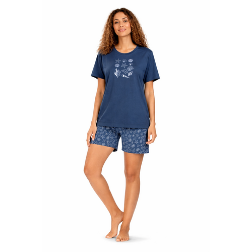 Comtessa Dames shortama katoen - blauw