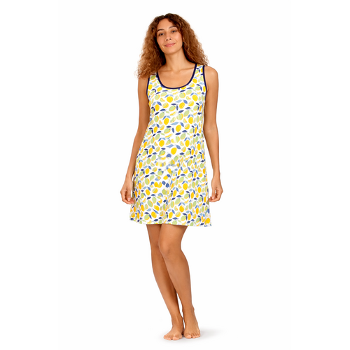 Comtessa Mouwloos dames nachthemd -citroen summer dessin