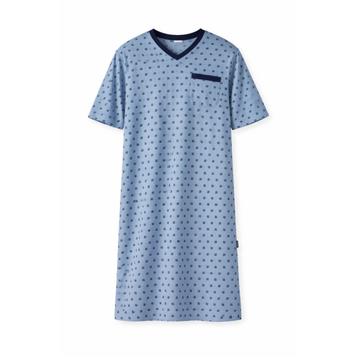 Comte Heren nachthemd korte mouw - lichtblauw print Comte Heren nachthemd korte mouw - lichtblauw print