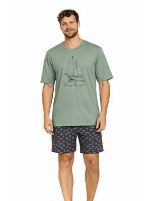 Comte Heren Shortama – Saliegroen – 100% Katoen Comte Heren Shortama – Saliegroen – 100% Katoen