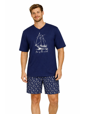 Comte Heren Shortama – Donkerblauw – 100% Katoen Comte Heren Shortama – Donkerblauw – 100% Katoen