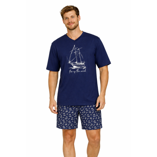 Comte Heren Shortama – Donkerblauw – 100% Katoen Comte Heren Shortama – Donkerblauw – 100% Katoen