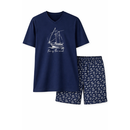 Comte Heren Shortama – Donkerblauw – 100% Katoen Comte Heren Shortama – Donkerblauw – 100% Katoen