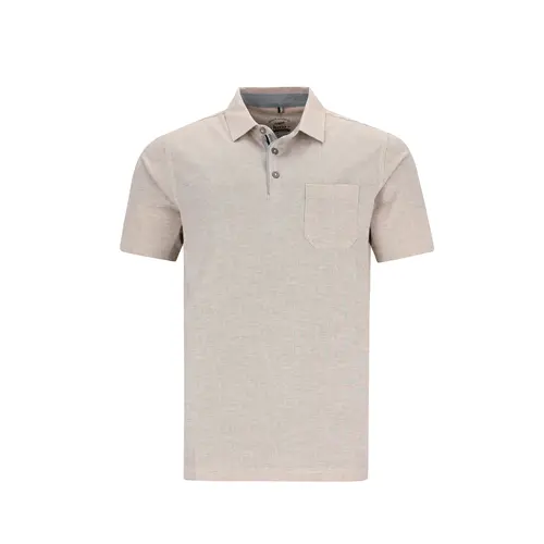 Hajo Heren Polo – Premium Kwaliteit – Katoenmix – Beige – Regular Fit