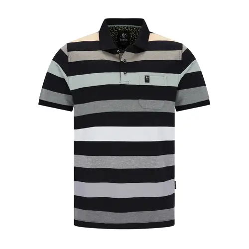 Hajo Heren Polo – Piqué – Strepen – Premium Kwaliteit – Regular Fit