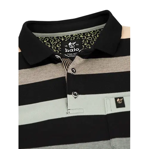 Hajo Heren Polo – Piqué – Strepen – Premium Kwaliteit – Regular Fit
