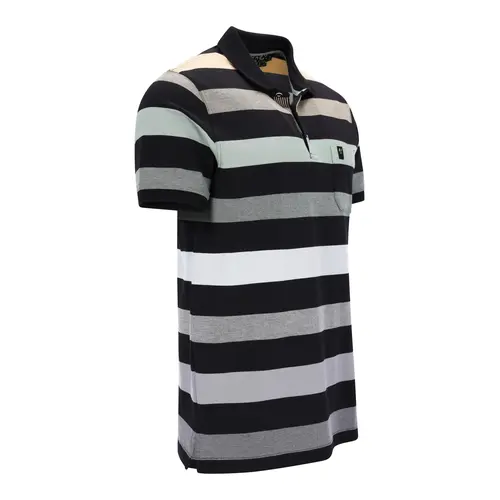 Hajo Heren Polo – Piqué – Strepen – Premium Kwaliteit – Regular Fit