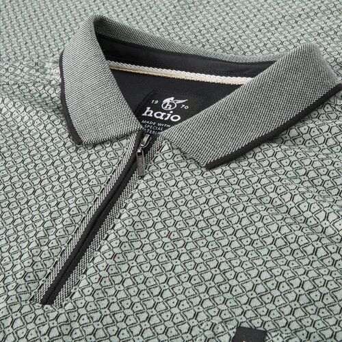 Hajo Heren Polo – Groen – Grafisch Dessin – Rits – Premium Kwaliteit – Regular Fit Hajo Heren Polo – Groen – Grafisch Dessin – Rits – Premium Kwaliteit – Regular Fit
