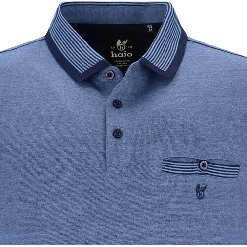 Hajo Heren Poloshirt Blauw Piqué | Regular Fit Hajo Heren Poloshirt Blauw Piqué | Regular Fit