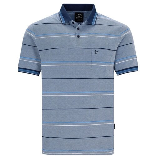 Hajo Heren Poloshirt – Stay Fresh – Blauw Gestreept – Piqué