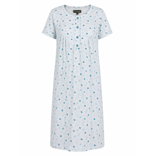 Cocodream Klassieke korte mouw nachthemd – lang model – 100% katoen