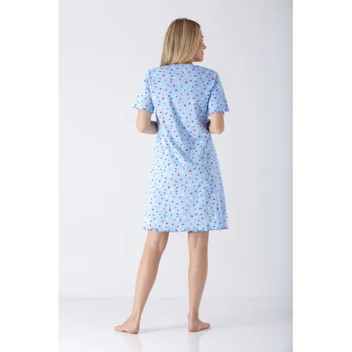 Hajo Dames Nachthemd Lichtblauw – 100% Gekamde Katoen Hajo Dames Nachthemd Lichtblauw – 100% Gekamde Katoen