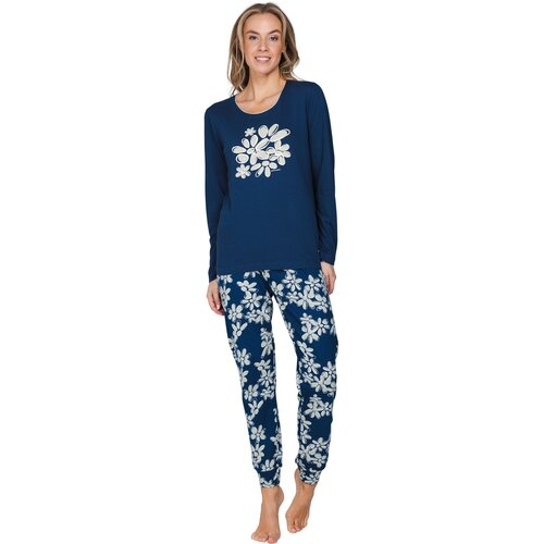 Pastunette Dames Pyjama Nordic Bloom – Donkerblauw – Biologisch Katoen Pastunette Dames Pyjama Nordic Bloom – Donkerblauw – Biologisch Katoen
