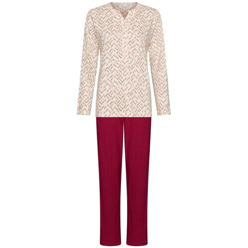 Pastunette Dames Pyjama Rosewood Comfort – Ecru/Donkerrood Pastunette Dames Pyjama Rosewood Comfort – Ecru/Donkerrood