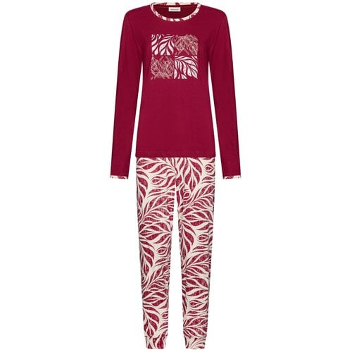 Pastunette Dames Pyjama Rosewood Comfort – Donkerrood – Bio Katoen Pastunette Dames Pyjama Rosewood Comfort – Donkerrood – Bio Katoen