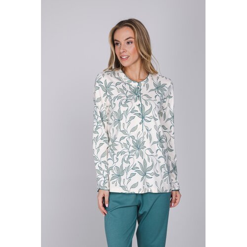 Pastunette Dames Pyjama Nordic Leaf – Ecru/Groen – Klassiek Pastunette Dames Pyjama Nordic Leaf – Ecru/Groen – Klassiek