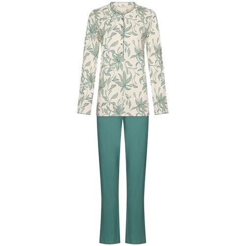 Pastunette Dames Pyjama Nordic Leaf – Ecru/Groen – Klassiek Pastunette Dames Pyjama Nordic Leaf – Ecru/Groen – Klassiek