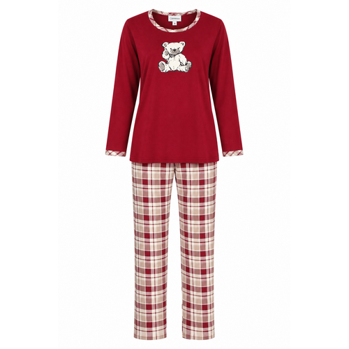 Comtessa Dames Pyjama – 100% Katoen – Lange Mouwen & Broek – Berenprint – Donkerrood Comtessa Dames Pyjama – 100% Katoen – Lange Mouwen & Broek – Berenprint – Donkerrood