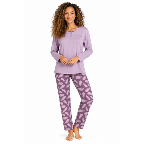 Comtessa Dames Pyjama – 100% Katoen – Single Jersey – Lila/Paars Comtessa Dames Pyjama – 100% Katoen – Single Jersey – Lila/Paars