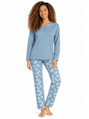 Comtessa Dames Pyjama – 100% Katoen – Single Jersey – Lichtblauw