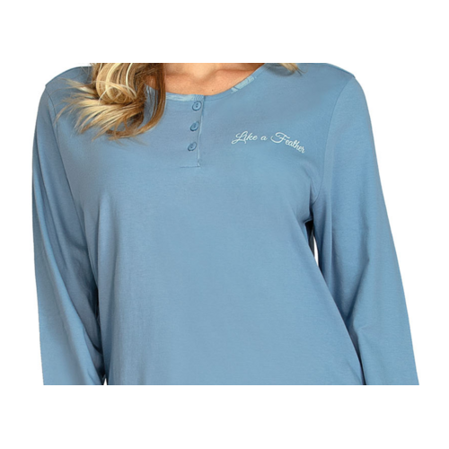 Comtessa Dames Pyjama – 100% Katoen – Single Jersey – Lichtblauw Comtessa Dames Pyjama – 100% Katoen – Single Jersey – Lichtblauw
