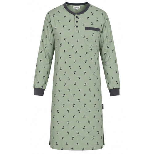 Comte Heren nachthemd lange mouw - groen - 100% katoen Comte Heren nachthemd lange mouw - groen - 100% katoen