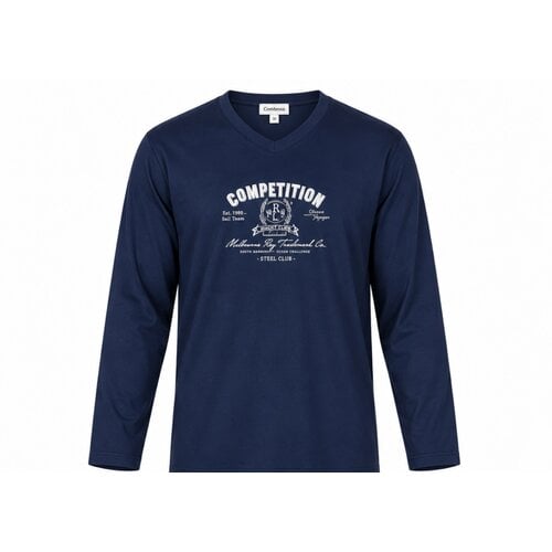 Comtessa Heren Pyjama – 100% Katoen – Donkerblauw met geruite broek Comtessa Heren Pyjama – 100% Katoen – Donkerblauw met geruite broek