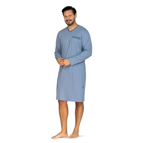 Comtessa Heren Nachthemd – 100% Katoen – Lange Mouwen – Lichtblauw – 110 cm Comtessa Heren Nachthemd – 100% Katoen – Lange Mouwen – Lichtblauw – 110 cm