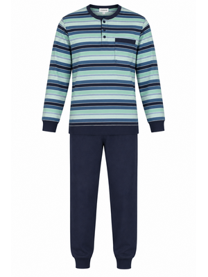 Comte Heren Pyjama – 100% Katoen - Gestreept – Blauw/Groen Comte Heren Pyjama – 100% Katoen - Gestreept – Blauw/Groen