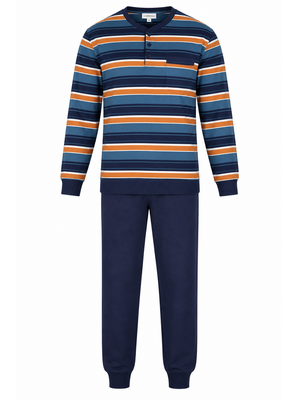 Comte Heren Pyjama – 100% Katoen - Gestreept – Multi Blue Comte Heren Pyjama – 100% Katoen - Gestreept – Multi Blue