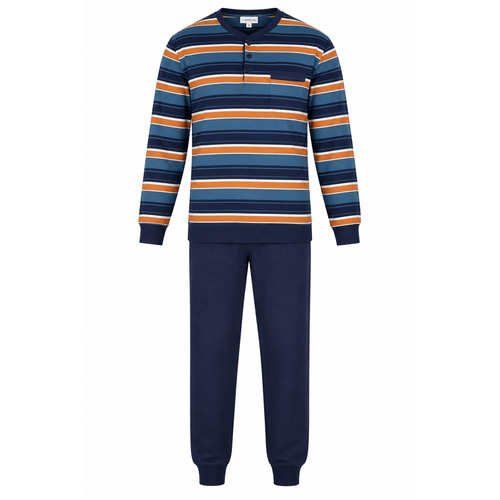 Comte Heren Pyjama – 100% Katoen - Gestreept – Multi Blue
