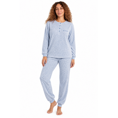 Cocodream Badstof Dames Pyjama – Winter – Lichtblauw