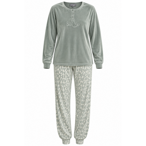 Cocodream Dames pyjama velours - winter - groen Cocodream Dames pyjama velours - winter - groen