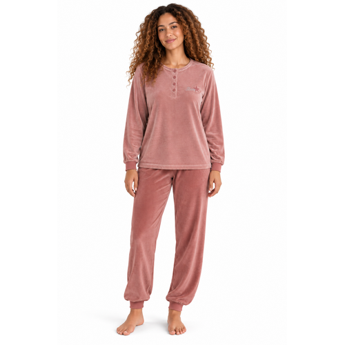 Cocodream Dames pyjama velours - winter - roze
