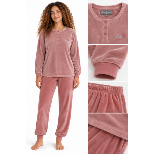 Cocodream Dames pyjama velours - winter - roze