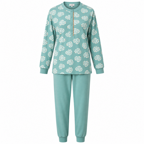 Lunatex Dames pyjama interlock - extra warm - mintgroen Lunatex Dames pyjama interlock - extra warm - mintgroen
