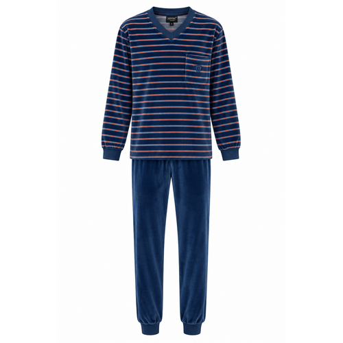 Outfitter Heren pyjama velours - winter - blauw