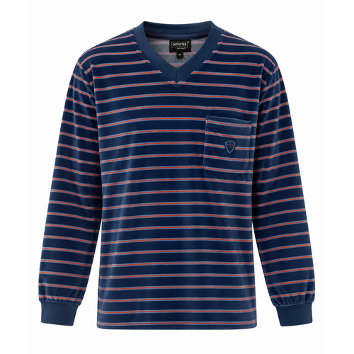 Outfitter Heren pyjama velours - winter - blauw