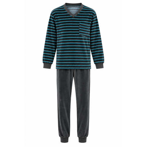 Outfitter Heren pyjama velours - winter - antraciet Outfitter Heren pyjama velours - winter - antraciet