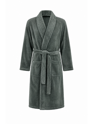 Outfitter Heren badjas fleece – ochtendjas – zacht & warm - groengrijs Outfitter Heren badjas fleece – ochtendjas – zacht & warm - groengrijs