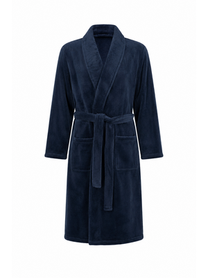 Outfitter Heren badjas fleece – ochtendjas – zacht & warm - donkerblauw Outfitter Heren badjas fleece – ochtendjas – zacht & warm - donkerblauw