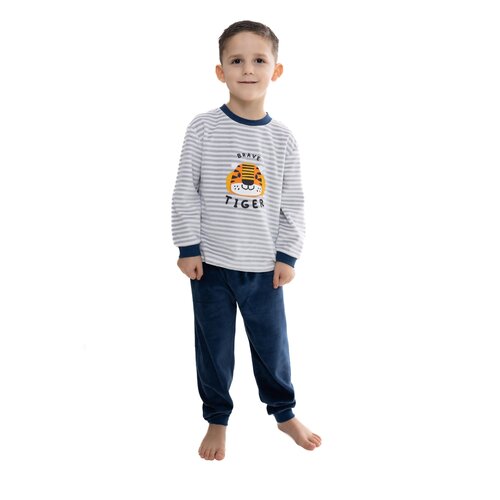 Outfitter Jongens pyjama velours - gestreept - tijger Outfitter Jongens pyjama velours - gestreept - tijger